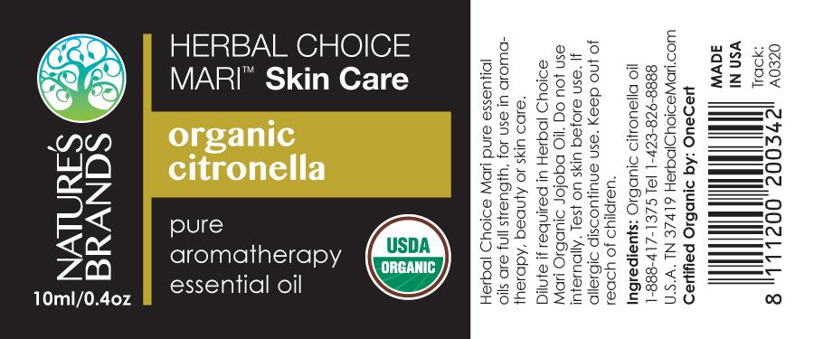 Herbal Choice Mari Organic Citronella Essential Oil; 0.3floz Glass –  Nature's Brands