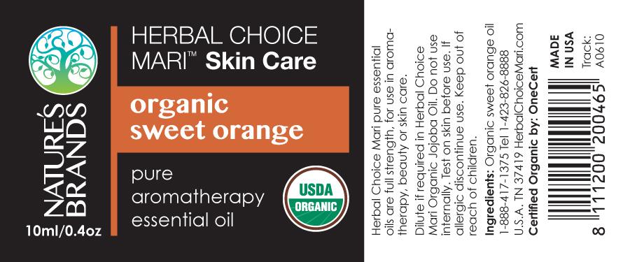 Herbal Choice Mari Organic Sweet Orange Essential Oil; 0.3floz Glass