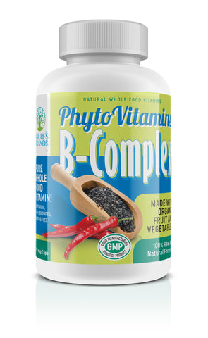 PhytoVitamins Whole Food B-Complex Vegetarian Capsules; 120-Count, Made with Organic