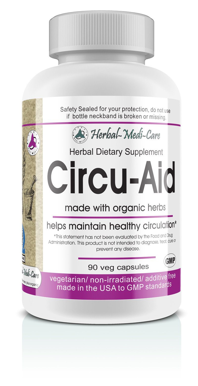 Herbal-Medi-Care Whole Food Circu-Aid (Circulation) Vegetarian Capsules; 90-Count, Made with Organic