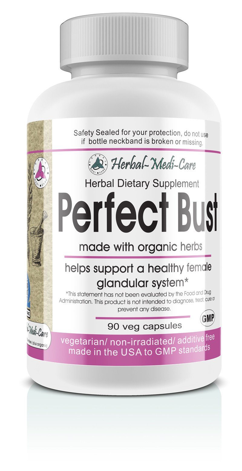 Herbal-Medi-Care Whole Food Perfect Bust (Breast Health) Vegetarian Capsules; 90-Count, Made with Organic