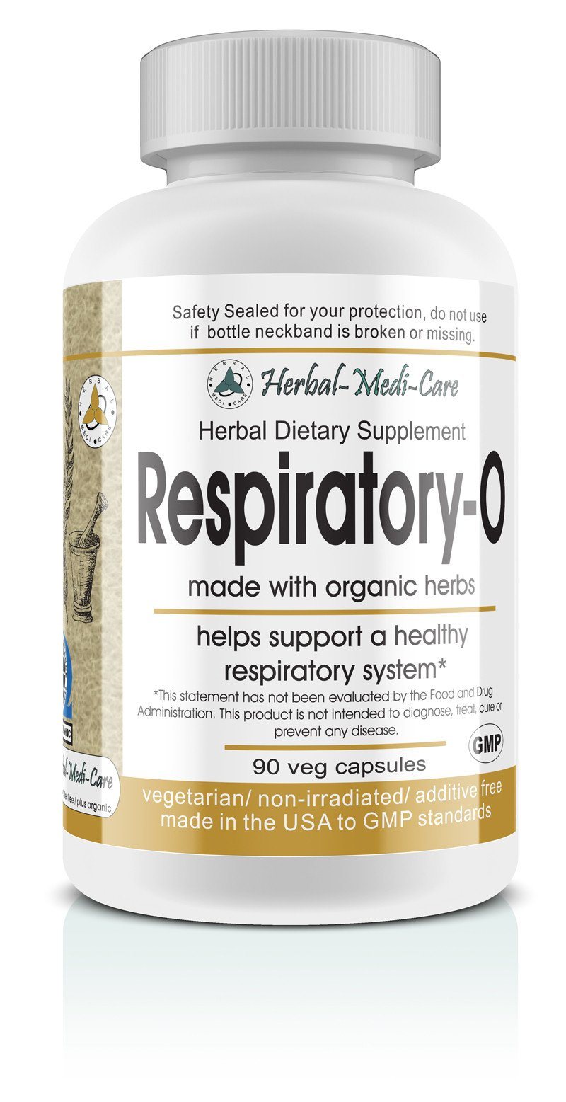 Herbal-Medi-Care Whole Food Respiratory-O (Lung) Vegetarian Capsules; 90-Count, Made with Organic