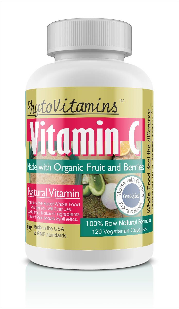 PhytoVitamins Whole Food Vitamin C Vegetarian Capsules; 120-Count, Made with Organic